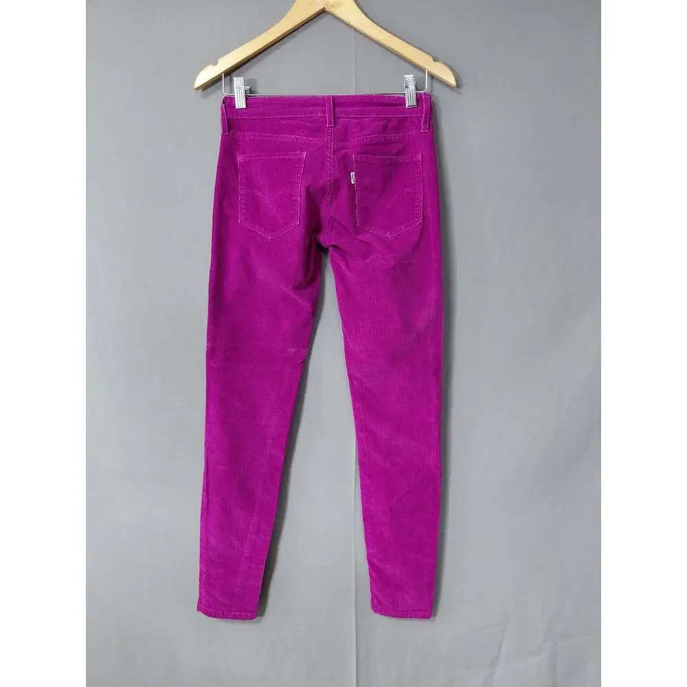 Levi's Pink Leggins Stretch Pants Women Slim Corduroy Size 25
